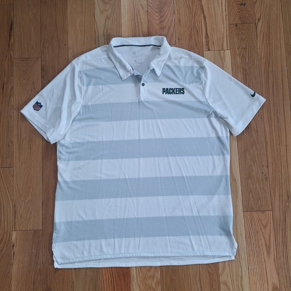 Nike Other - Nike NFL On-Field Green Bay Packers Polo Shirt Dri-FIT Striped White XXL Sporty